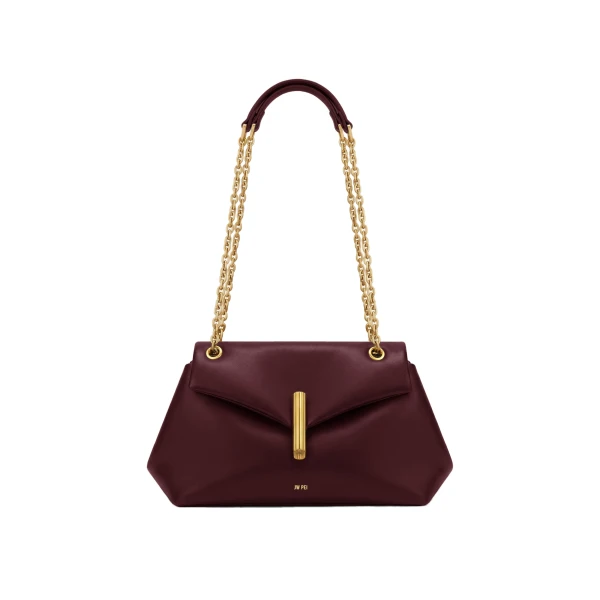 JW PEI Valerie Chain Flap Shoulder Bag in Dark Burgundy