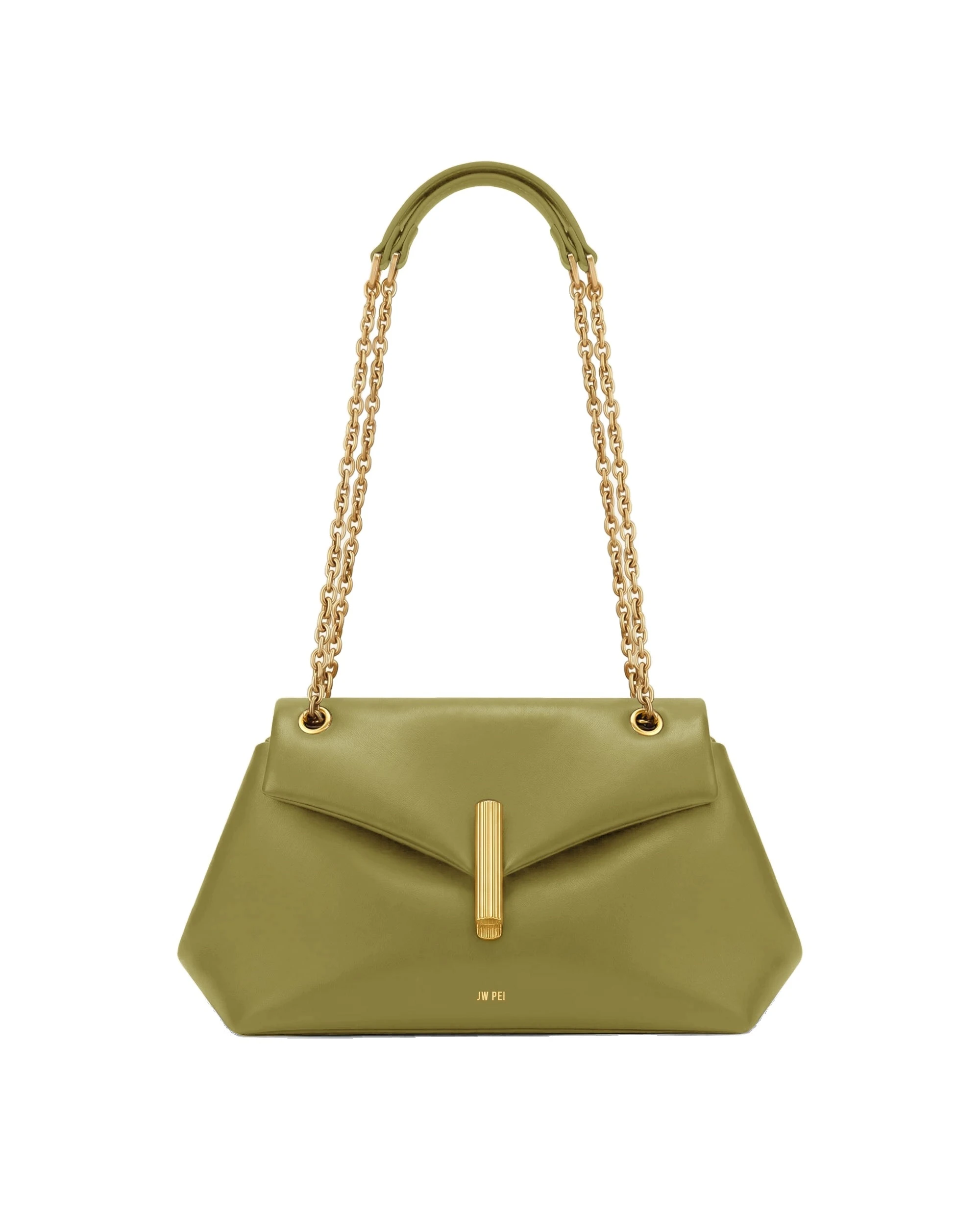 JW PEI Valerie Chain Flap Shoulder Bag in Olive Green | Shoulder & Crossbody Bags | Luxury Shoes JW PEI Valerie Chain Flap Shoulder Bag in Olive Green