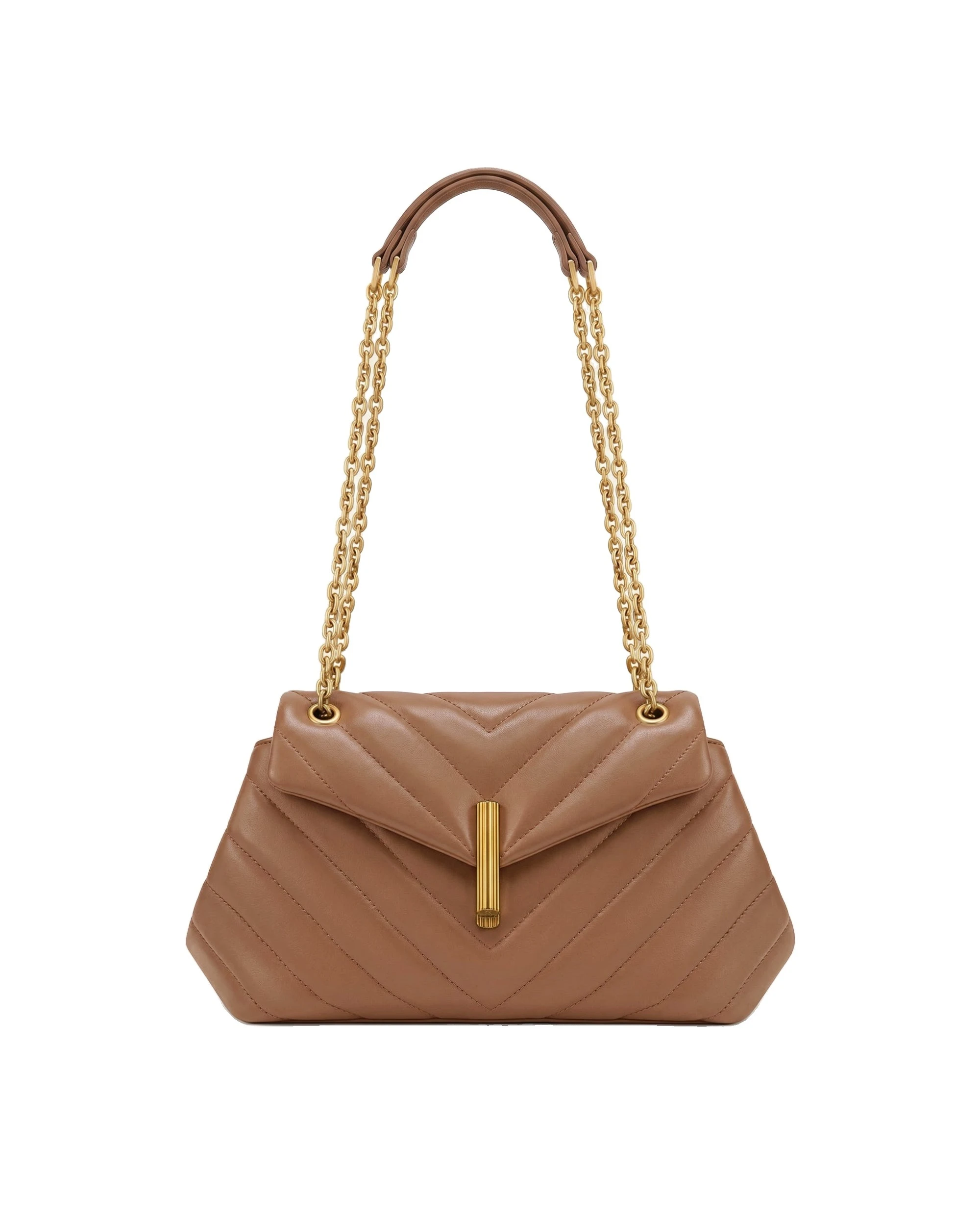 JW PEI Valerie Quilted Chain Flap Shoulder Bag in Caramel Brown | Shoulder & Crossbody Bags | Luxury Shoes JW PEI Valerie Quilted Chain Flap Shoulder Bag in Caramel Brown