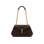 JW PEI Valerie Quilted Chain Flap Shoulder Bag in Dark Brown