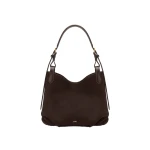 JW PEI Velora Faux Suede Slouchy Shoulder Bag in Dark Brown