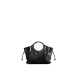 JW PEI Virelle Waxed Vegan Leather Drawstring Tote Bag in Black