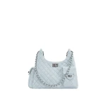 JW PEI Vivian Faux Suede Quilted Shoulder Bag in Light Blue