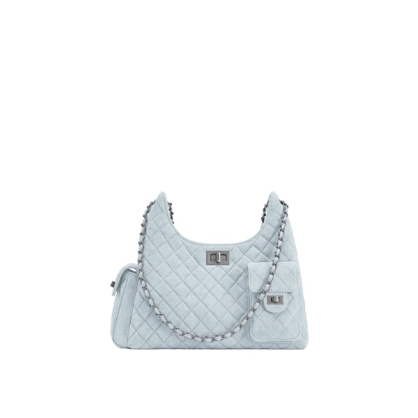 JW PEI Vivian Faux Suede Quilted Shoulder Bag in Light Blue