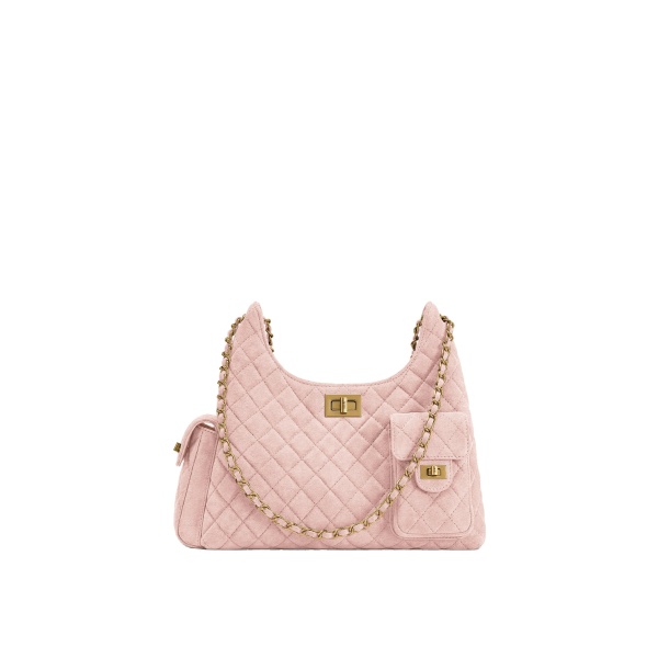 JW PEI Vivian Faux Suede Quilted Shoulder Bag in Pink