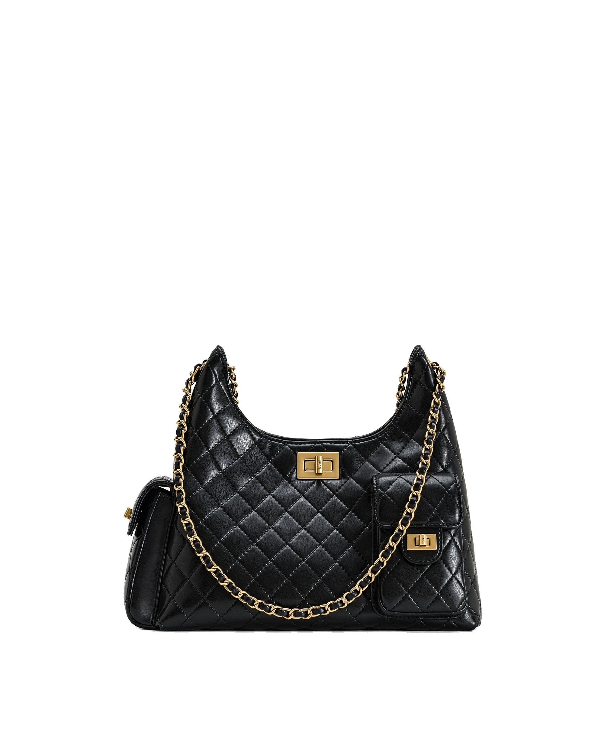 JW PEI Vivian Quilted Chain Shoulder Bag in Black | Shoulder & Crossbody Bags | Luxury Shoes JW PEI Vivian Quilted Chain Shoulder Bag in Black