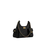 JW PEI Vivian Woven Chain Shoulder Bag in Black