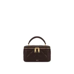 JW PEI Vivienne Quilted Vanity Top Handle Bag in Dark Coffee Brown