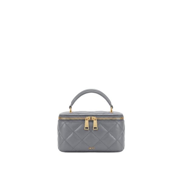 JW PEI Vivienne Quilted Vanity Top Handle Bag in Gray