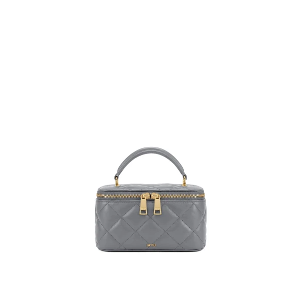 JW PEI Vivienne Quilted Vanity Top Handle Bag in Gray