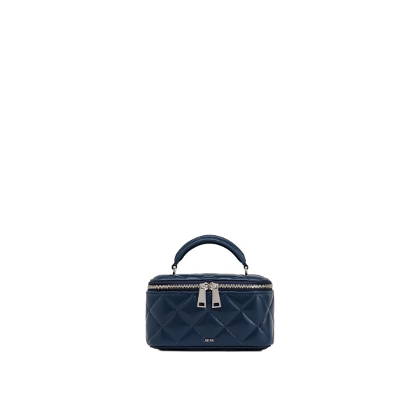 JW PEI Vivienne Quilted Vanity Top Handle Bag in Navy