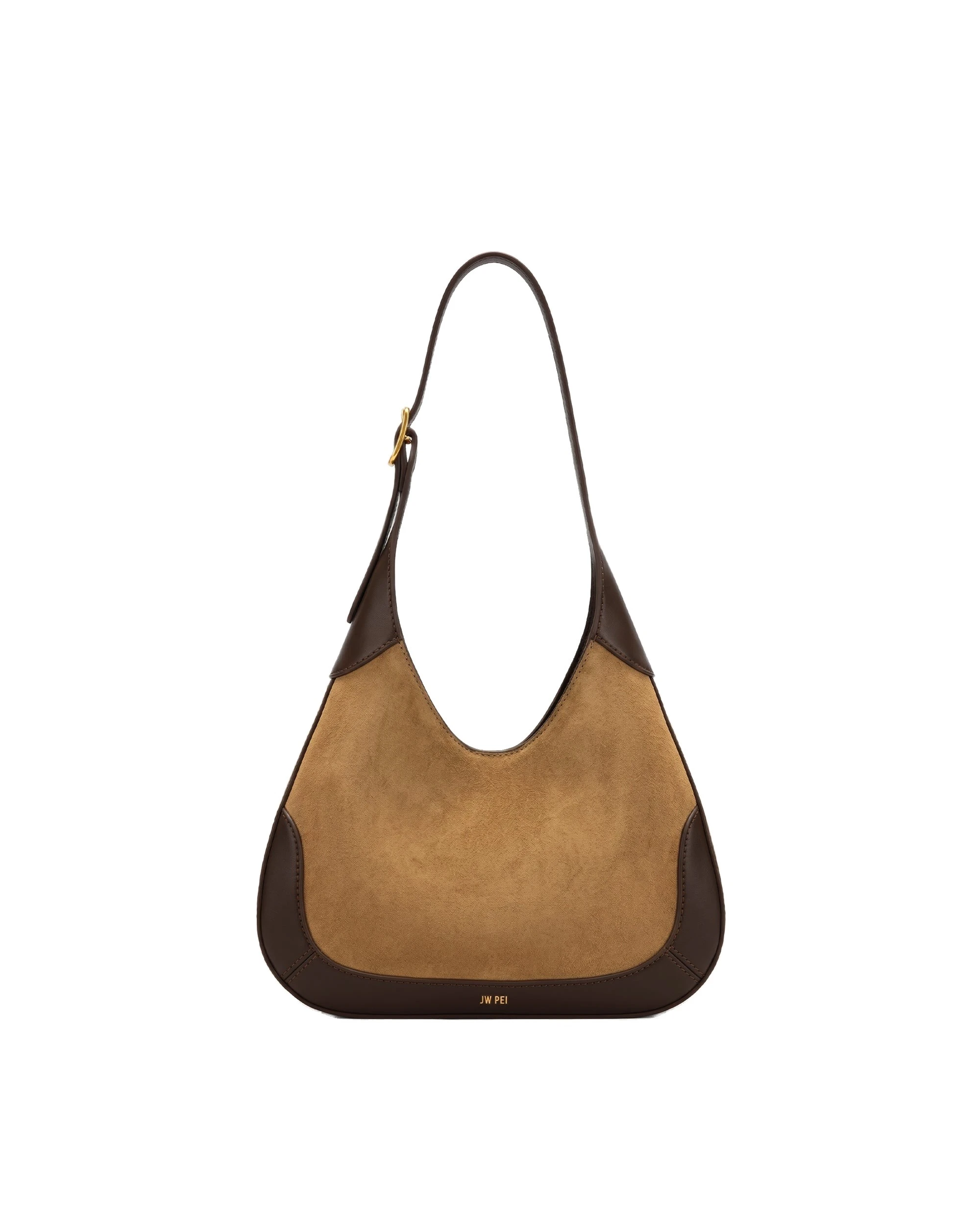 JW PEI Willow Faux Suede Trim Hobo Bag in Brown | Shoulder & Crossbody Bags | Luxury Shoes JW PEI Willow Faux Suede Trim Hobo Bag in Brown