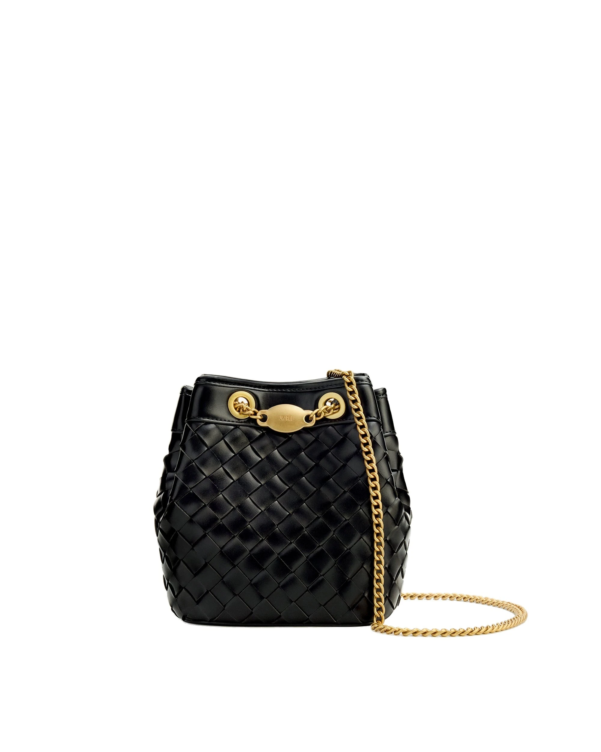 JW PEI Yara Hand-Woven Bucket Bag in Black | Bucket Bags | Luxury Shoes JW PEI Yara Hand-Woven Bucket Bag in Black
