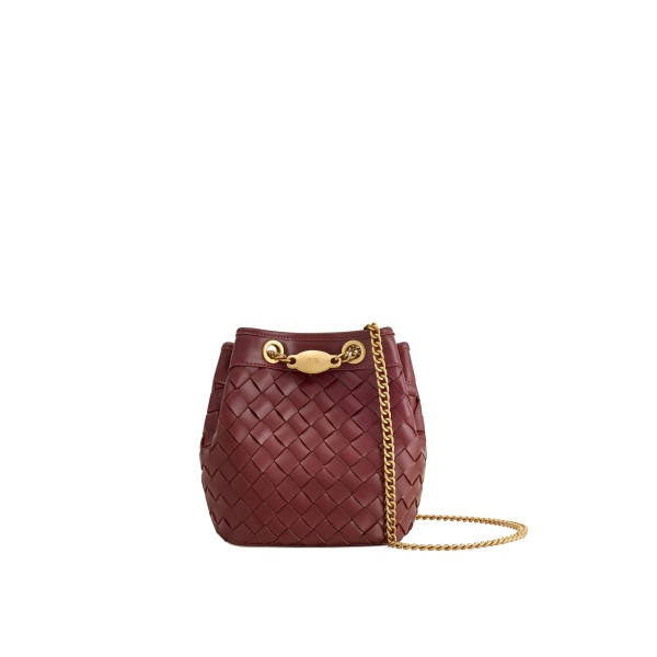JW PEI Yara Hand-Woven Bucket Bag in Burgundy