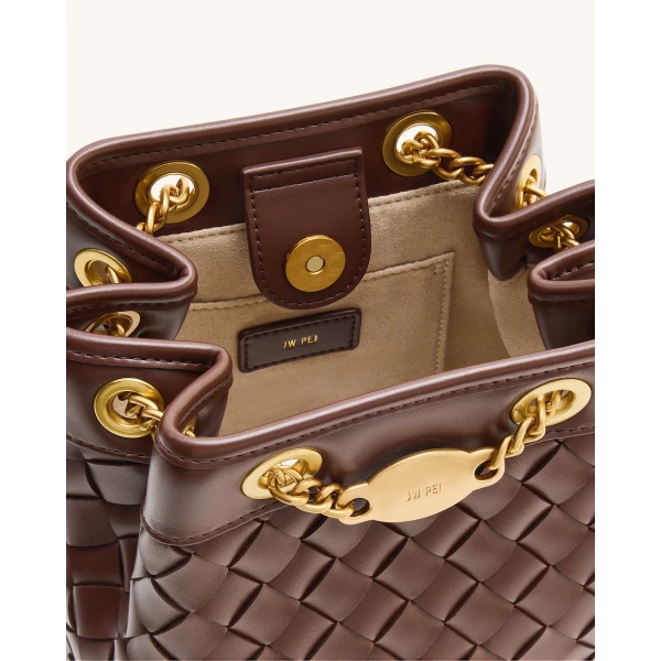 JW PEI Yara bucket bag interior and hardware