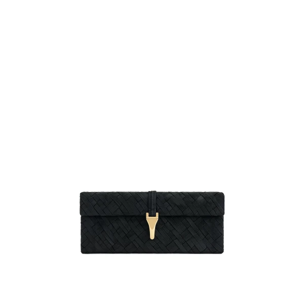 Zaria Woven Clutch in Black