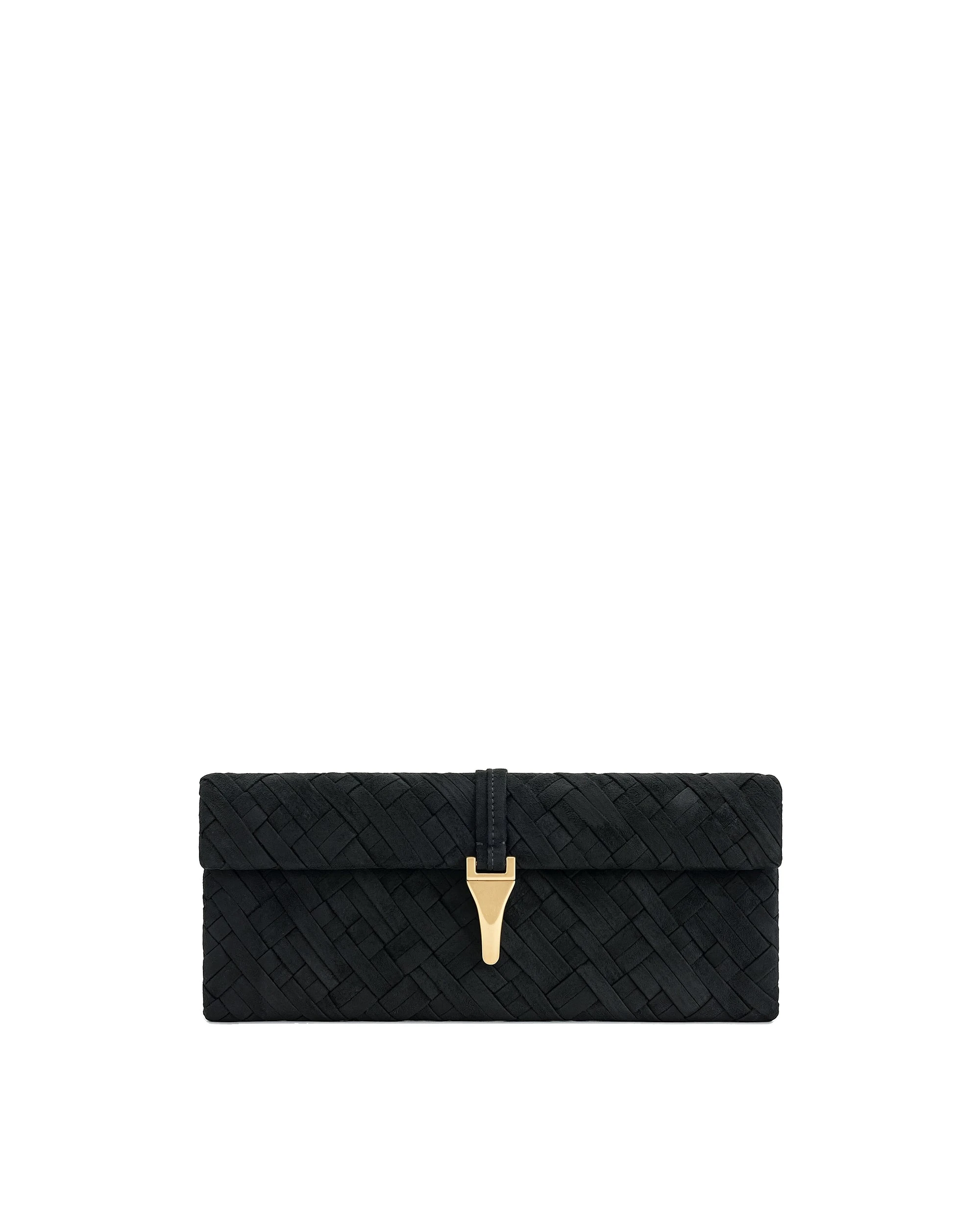 JW PEI Zaria Woven Clutch in Black | Clutch Bags | Luxury Shoes JW PEI Zaria Woven Clutch in Black