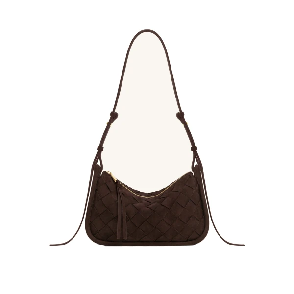 JW PEI Zirelle Woven Faux Suede Hobo Bag in Brown