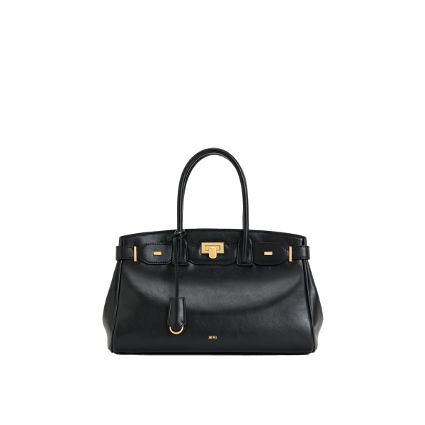 JW PEI Ziva Metal Lock Decoration Tote Bag in Black