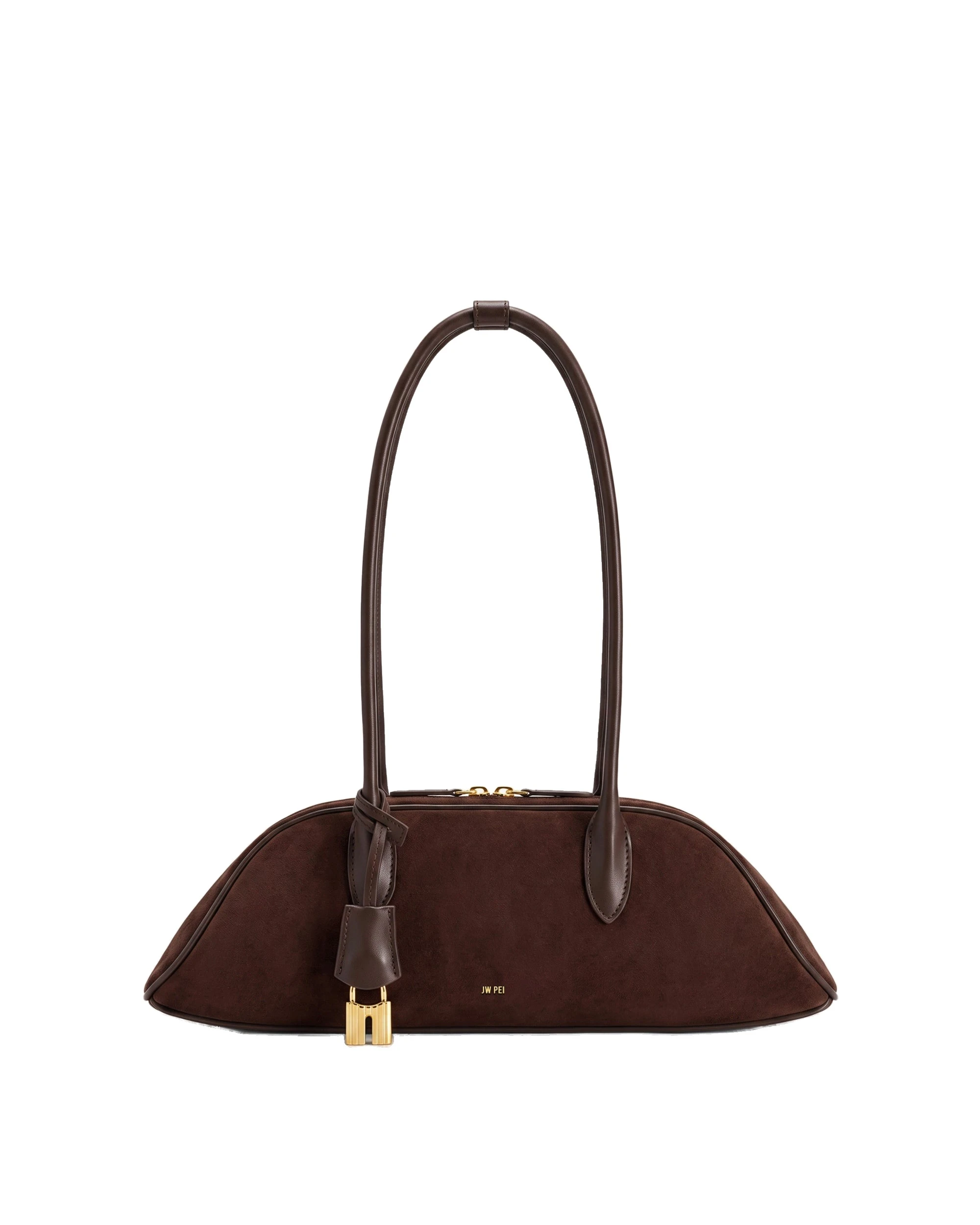 JW PEI Zora Faux Suede Shoulder Bag in Coffee Brown | Shoulder & Crossbody Bags | Luxury Shoes JW PEI Zora Faux Suede Shoulder Bag in Coffee Brown