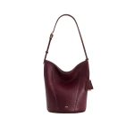 JW PEI Zora Pebbled Bucket Bag in Deep Burgundy