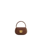 JW PEI Zuri Hand Woven Round Top Handle Bag in Brown