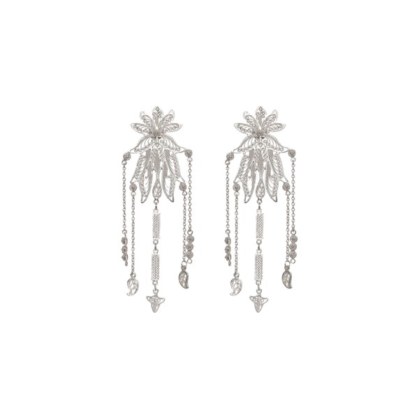 Johanna Ortiz Celestial Swing Earrings in Silver