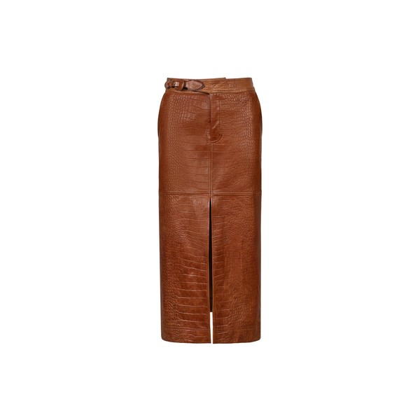 Johanna Ortiz Epic Statement Skirt in Camel