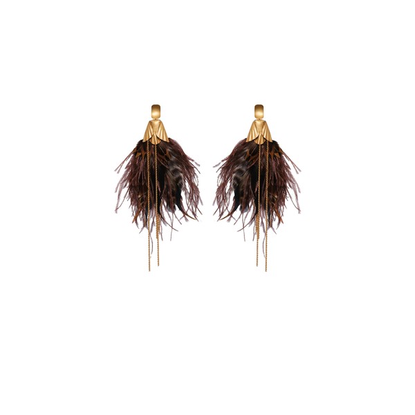 Johanna Ortiz Luminous Fortune Earrings in Dark Chocolate and Gold