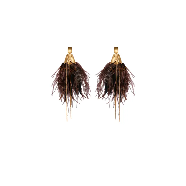 Johanna Ortiz Luminous Fortune Earrings in Dark Chocolate and Gold