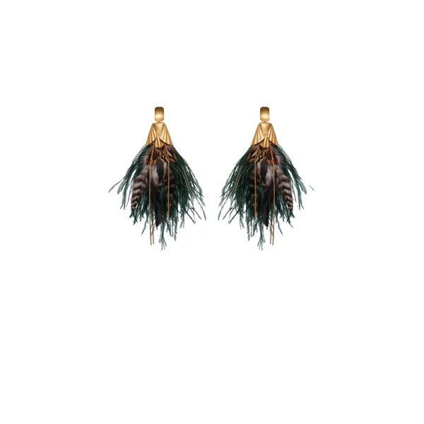 Johanna Ortiz Luminous Fortune Earrings in Emerald Green and Gold