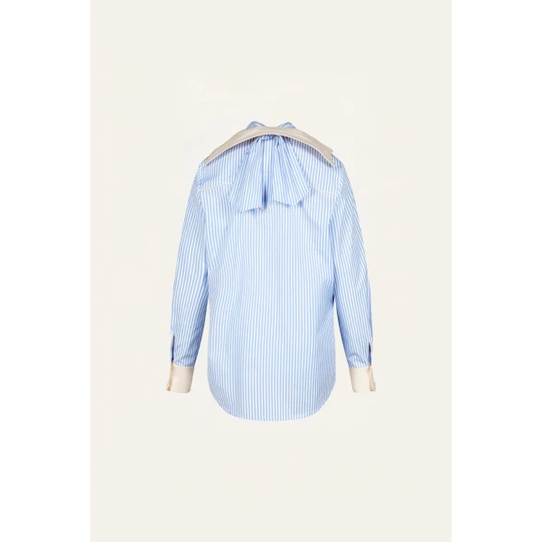 Modern Inner Balance Shirt in Blue and Ecru - Image 5