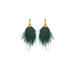 Johanna Ortiz Mystic Crescent Earrings in Emerald Green and Gold