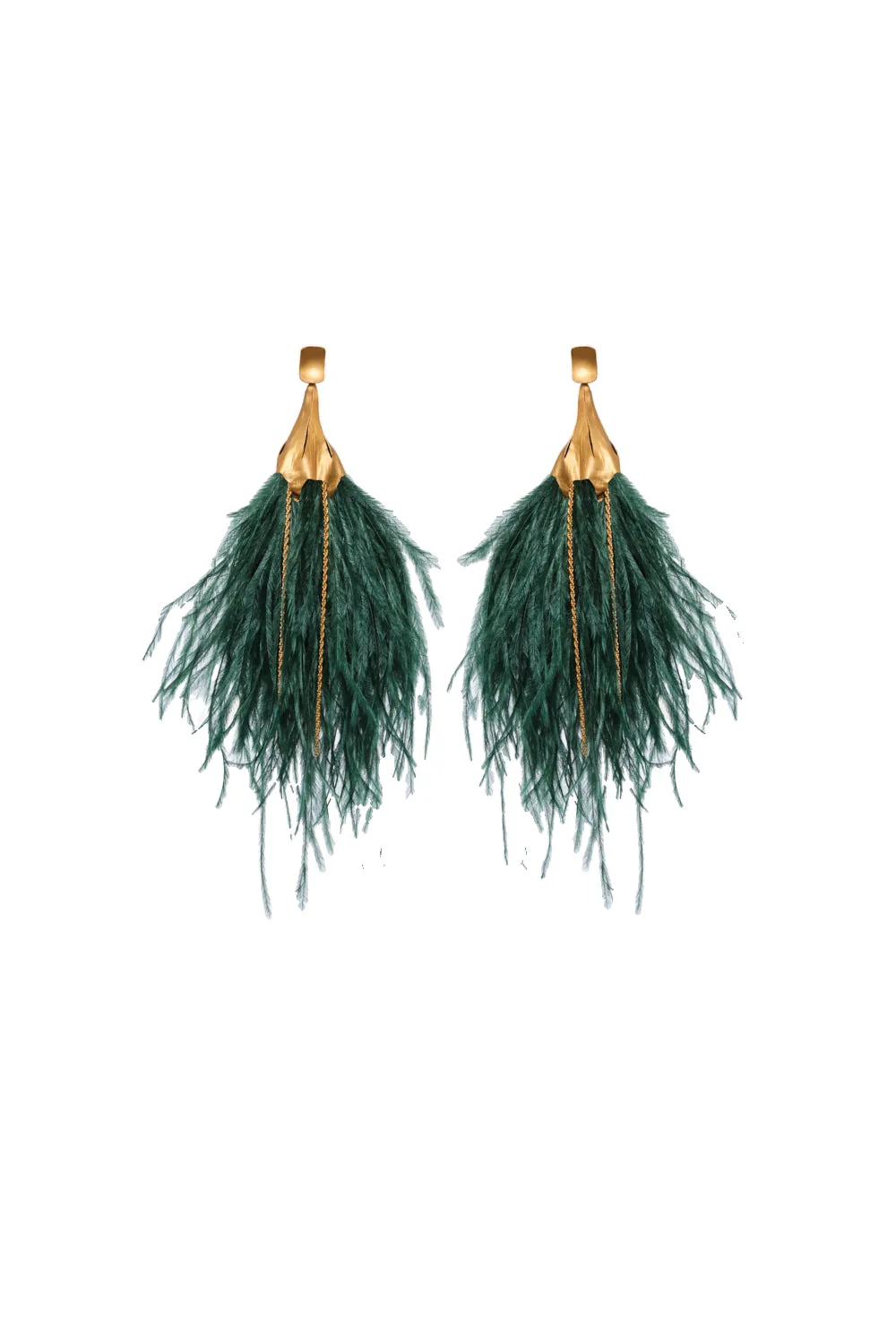 Johanna Ortiz Mystic Crescent Earrings in Emerald Green and Gold Johanna Ortiz Mystic Crescent Earrings in Emerald Green and Gold