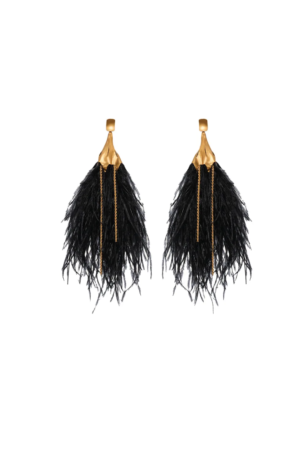 Johanna Ortiz Mystic Crescent Earrings in Royal Black and Gold Johanna Ortiz Mystic Crescent Earrings in Royal Black and Gold