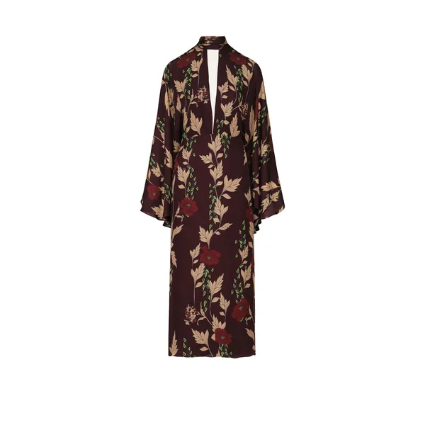 Parajes Lejanos Dress in Wine and Sand