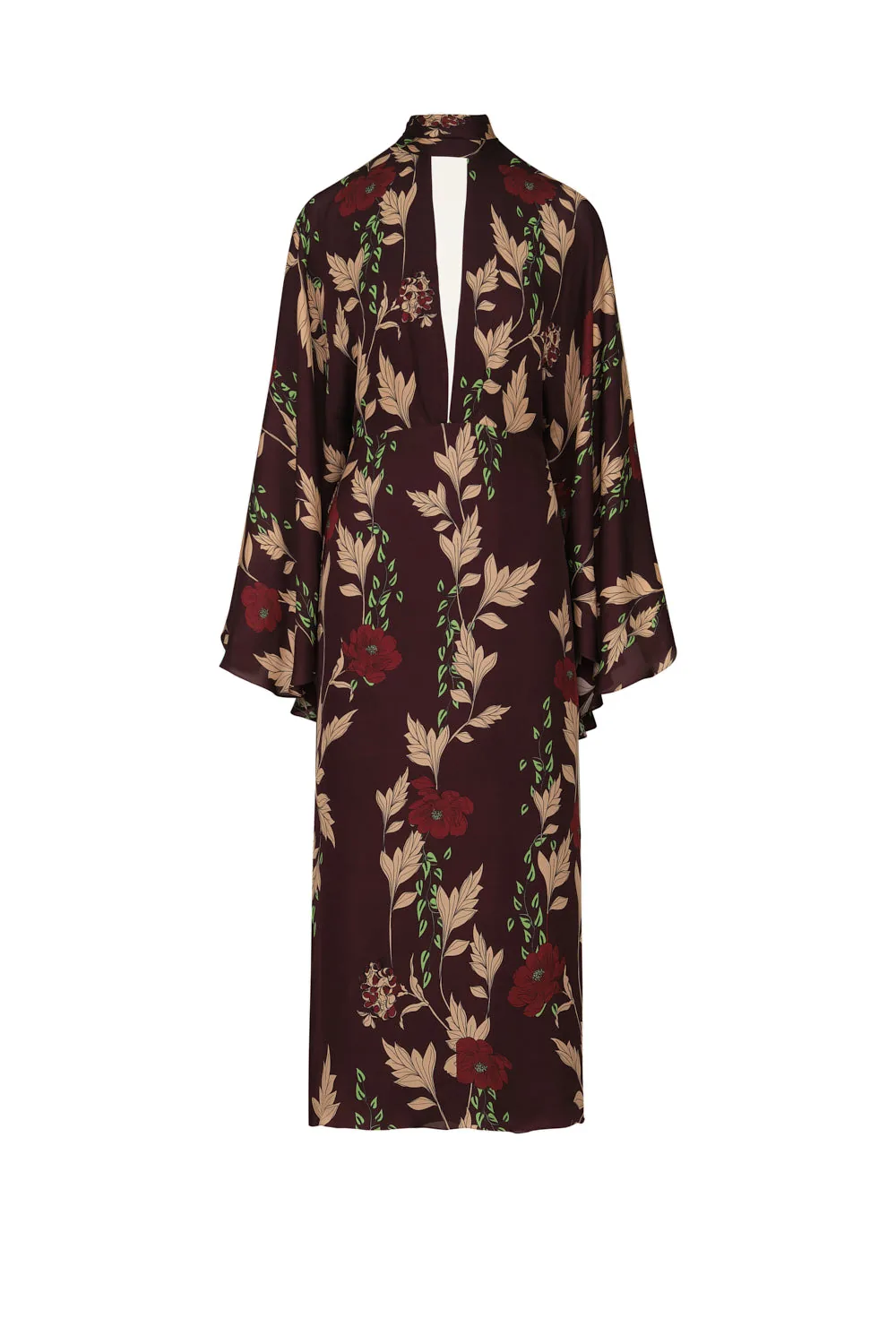 Johanna Ortiz Parajes Lejanos Dress in Wine and Sand Johanna Ortiz Parajes Lejanos Dress in Wine and Sand