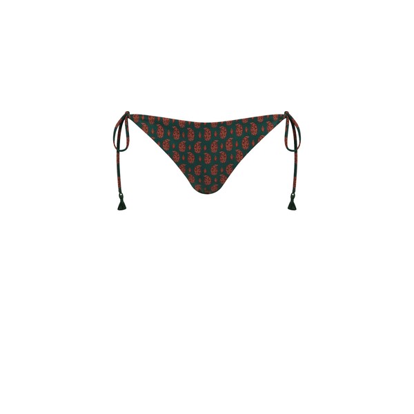 Johanna Ortiz Sagrado Bikini Bottom in Green and Nude