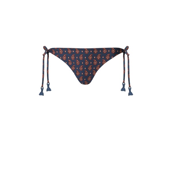 Johanna Ortiz Sagrado Bikini Bottom in Navy and Rose