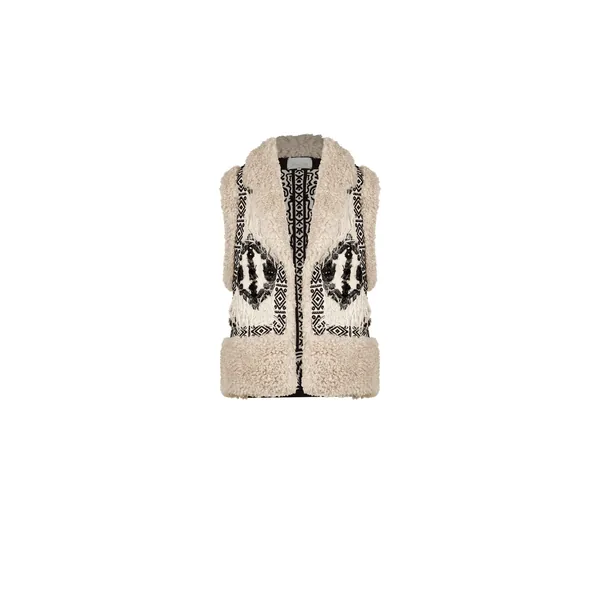 Salty Air Vest in Ecru and Black