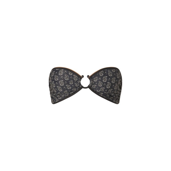 Johanna Ortiz Seawaters Bikini Top in Black and Ecru