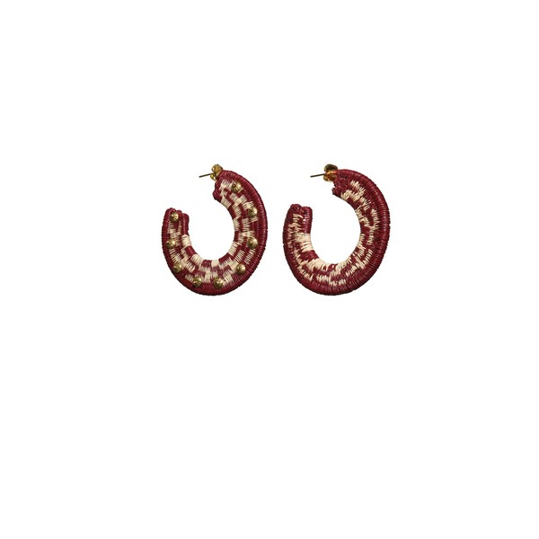 Johanna Ortiz Song Of The Pampas Hoops in Burgundy and Ecru