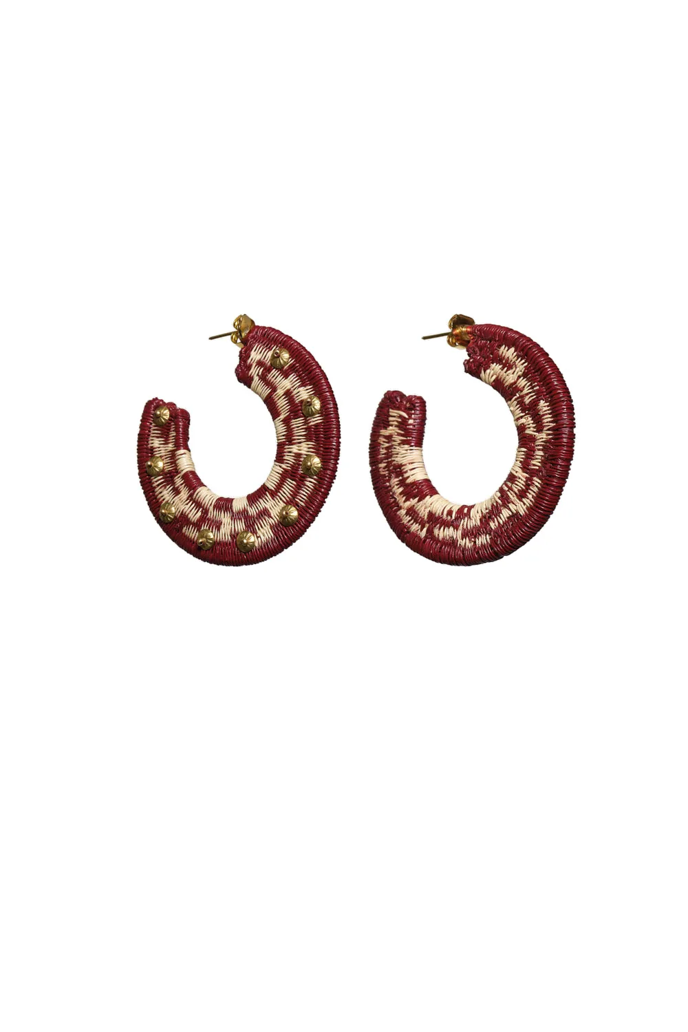 Johanna Ortiz Song Of The Pampas Hoops in Burgundy and Ecru Johanna Ortiz Song Of The Pampas Hoops in Burgundy and Ecru