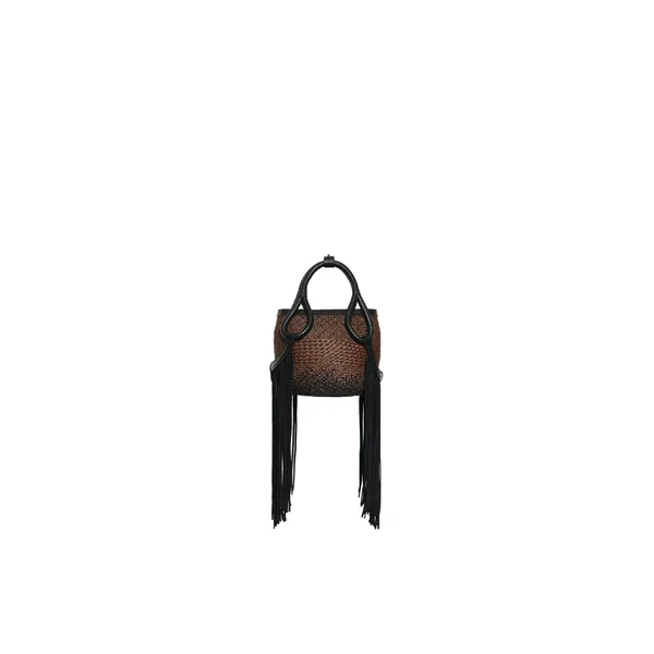 Johanna Ortiz Soul Of The River Mini Tote Bag in Chocolate and Black