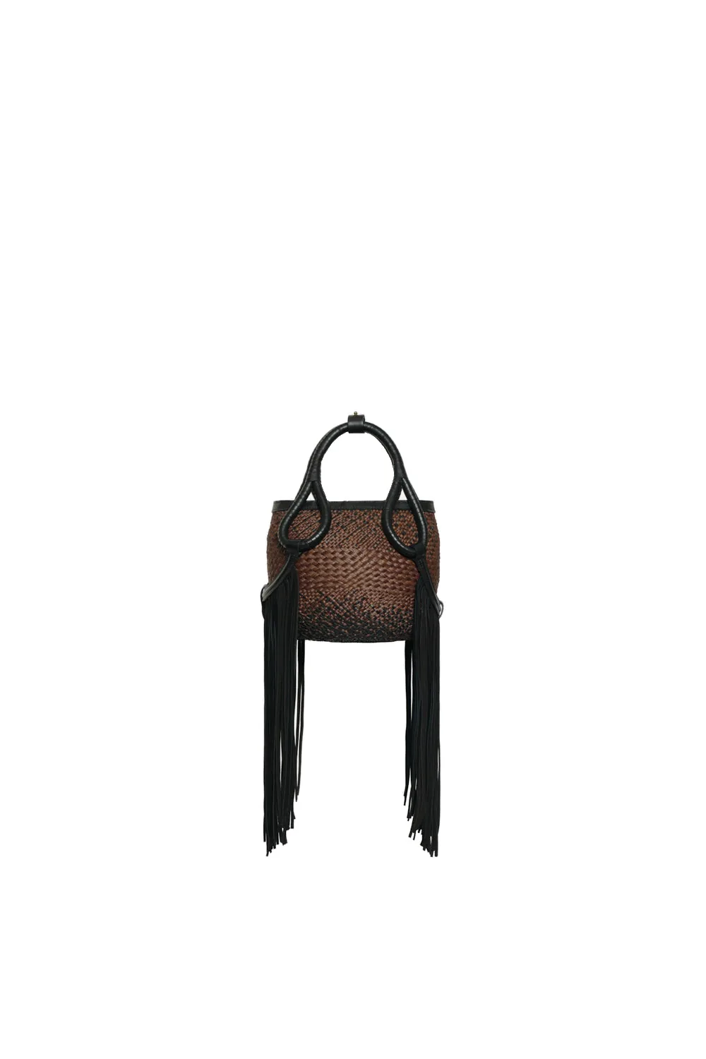 Johanna Ortiz Soul Of The River Mini Tote Bag in Chocolate and Black Johanna Ortiz Soul Of The River Mini Tote Bag in Chocolate and Black