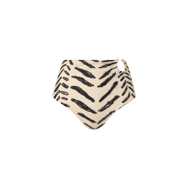 Johanna Ortiz Taita Bikini Bottom in Ecru and Black