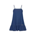 KIVARI Alicia Chambray Denim Mini Dress in Blue
