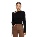 KIVARI Annika Jersey Top in Black