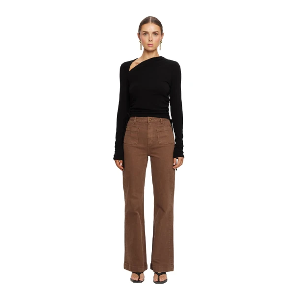 KIVARI Annika Jersey Top in Black, view 5