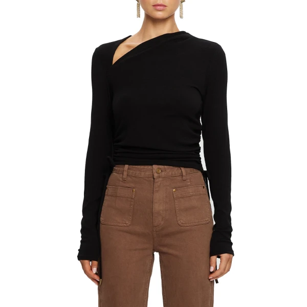 KIVARI Annika Jersey Top in Black, view 6